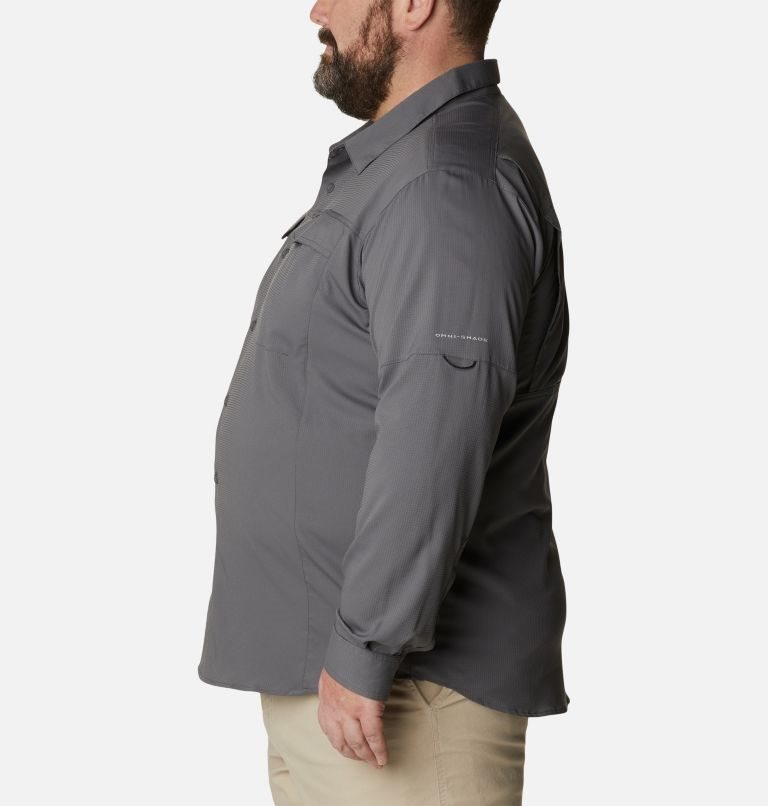Men's Columbia Silver Ridge Lite Long Sleeve Shirts Dark Grey | Plus Size CA-KC08L